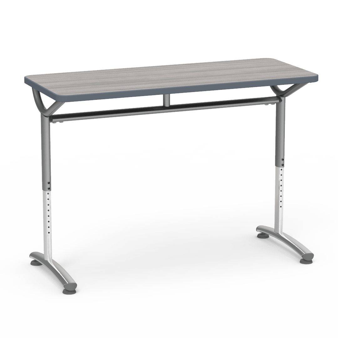 Virco TEXT Series Training Study Computer Desk Table 48"W x 20"D x 26"-34"H (TABLE-TE20488YADJ) - SchoolOutlet
