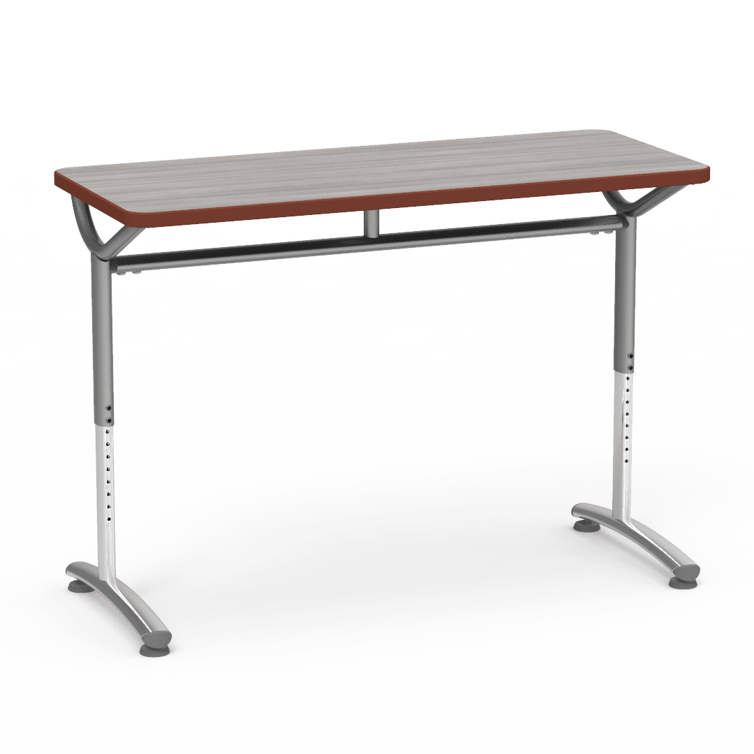 Virco TEXT Series Training Study Computer Desk Table 48"W x 20"D x 26"-34"H (TABLE-TE20488YADJ) - SchoolOutlet