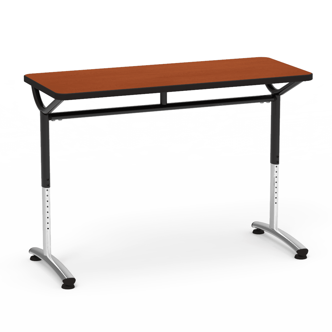 Virco TEXT Series Training Study Computer Desk Table 48"W x 20"D x 26"-34"H (TABLE-TE20488YADJ) - SchoolOutlet