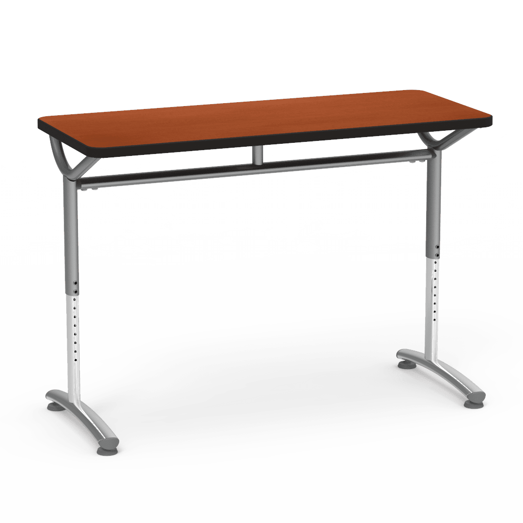 Virco TEXT Series Training Study Computer Desk Table 48"W x 20"D x 26"-34"H (TABLE-TE20488YADJ) - SchoolOutlet