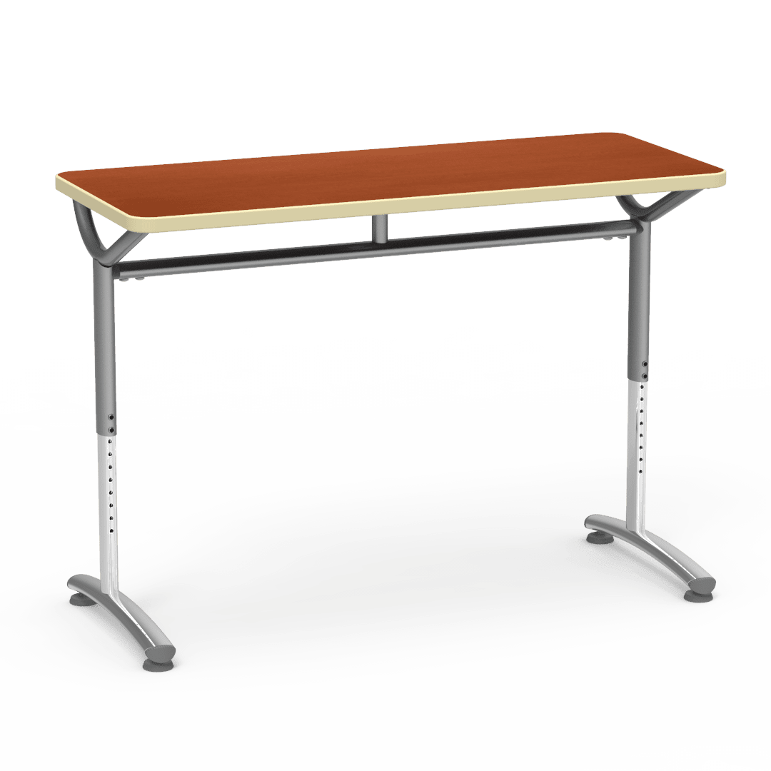 Virco TEXT Series Training Study Computer Desk Table 48"W x 20"D x 26"-34"H (TABLE-TE20488YADJ) - SchoolOutlet