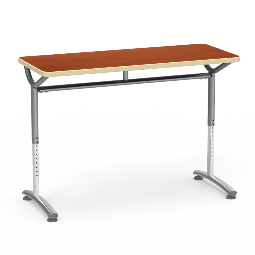 Virco TEXT Series Training Study Computer Desk Table 48"W x 20"D x 26"-34"H (TABLE-TE20488YADJ) - SchoolOutlet