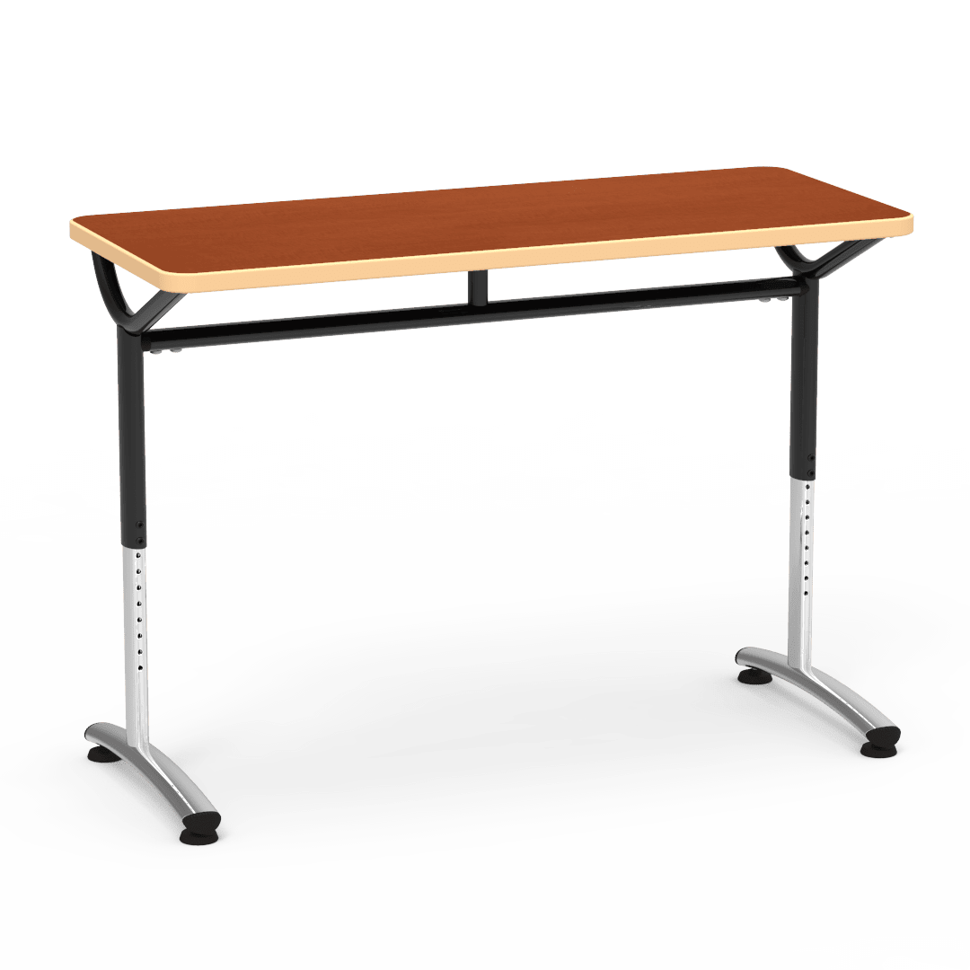 Virco TEXT Series Training Study Computer Desk Table 48"W x 20"D x 26"-34"H (TABLE-TE20488YADJ) - SchoolOutlet