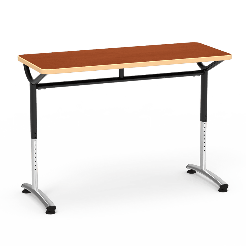 Virco TEXT Series Training Study Computer Desk Table 48"W x 20"D x 26"-34"H (TABLE-TE20488YADJ) - SchoolOutlet