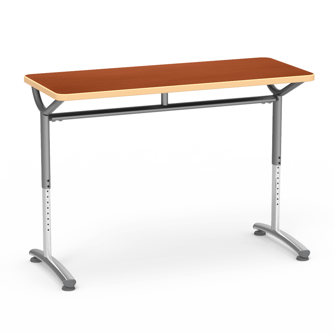 Virco TEXT Series Training Study Computer Desk Table 48"W x 20"D x 26"-34"H (TABLE-TE20488YADJ) - SchoolOutlet