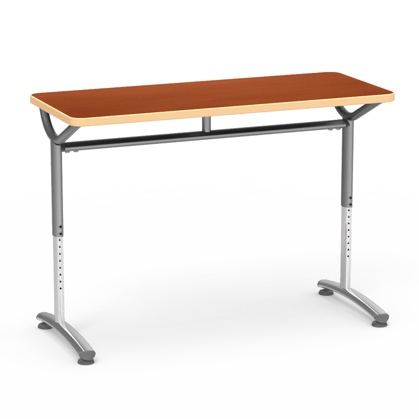 Virco TEXT Series Training Study Computer Desk Table 48"W x 20"D x 26"-34"H (TABLE-TE20488YADJ) - SchoolOutlet