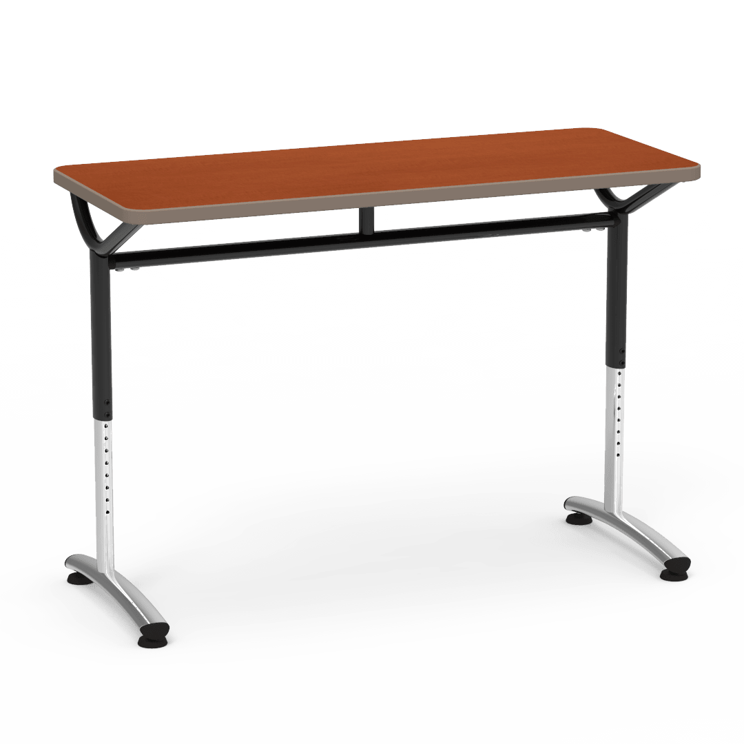 Virco TEXT Series Training Study Computer Desk Table 48"W x 20"D x 26"-34"H (TABLE-TE20488YADJ) - SchoolOutlet