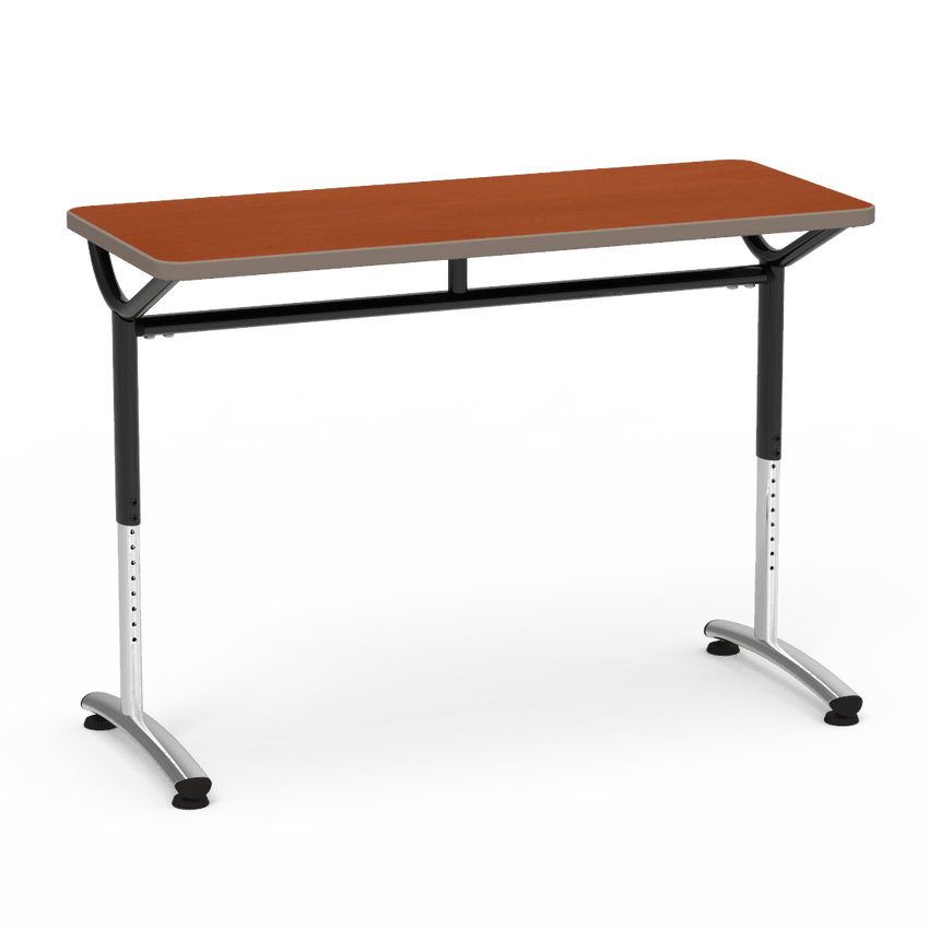 Virco TEXT Series Training Study Computer Desk Table 48"W x 20"D x 26"-34"H (TABLE-TE20488YADJ) - SchoolOutlet