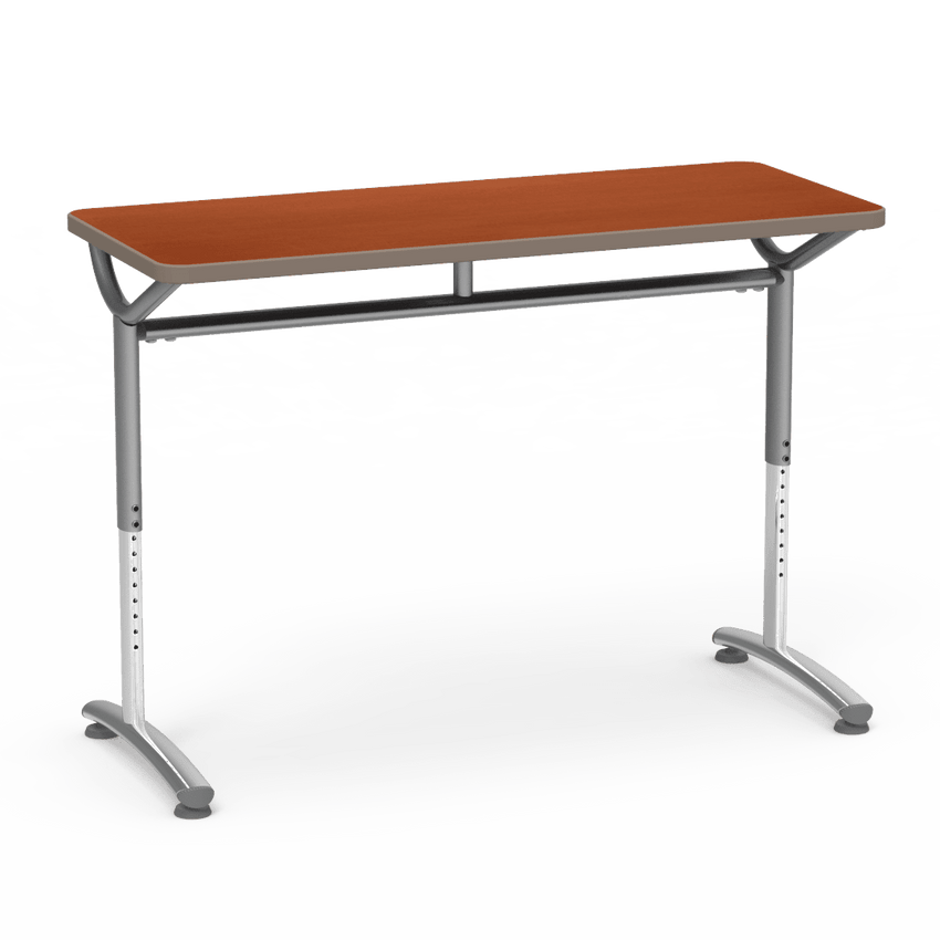 Virco TEXT Series Training Study Computer Desk Table 48"W x 20"D x 26"-34"H (TABLE-TE20488YADJ) - SchoolOutlet