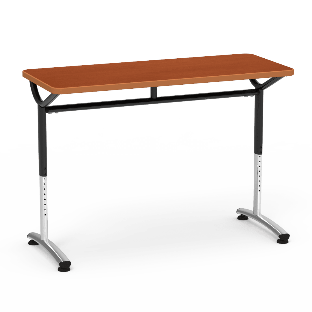 Virco TEXT Series Training Study Computer Desk Table 48"W x 20"D x 26"-34"H (TABLE-TE20488YADJ) - SchoolOutlet