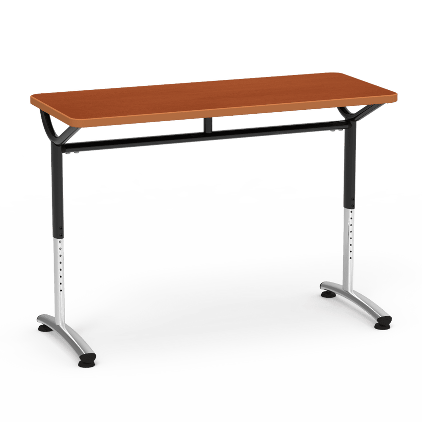 Virco TEXT Series Training Study Computer Desk Table 48"W x 20"D x 26"-34"H (TABLE-TE20488YADJ) - SchoolOutlet