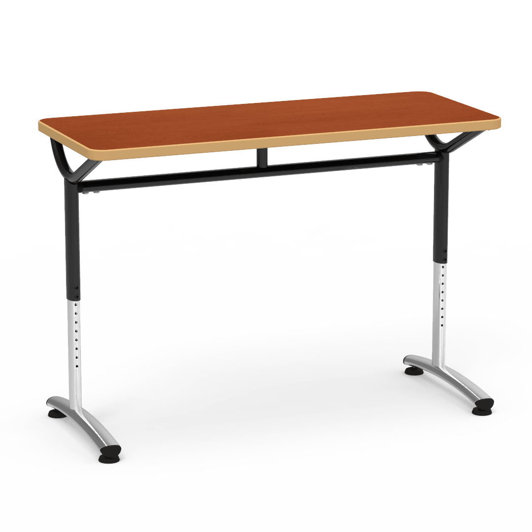 Virco TEXT Series Training Study Computer Desk Table 48"W x 20"D x 26"-34"H (TABLE-TE20488YADJ) - SchoolOutlet