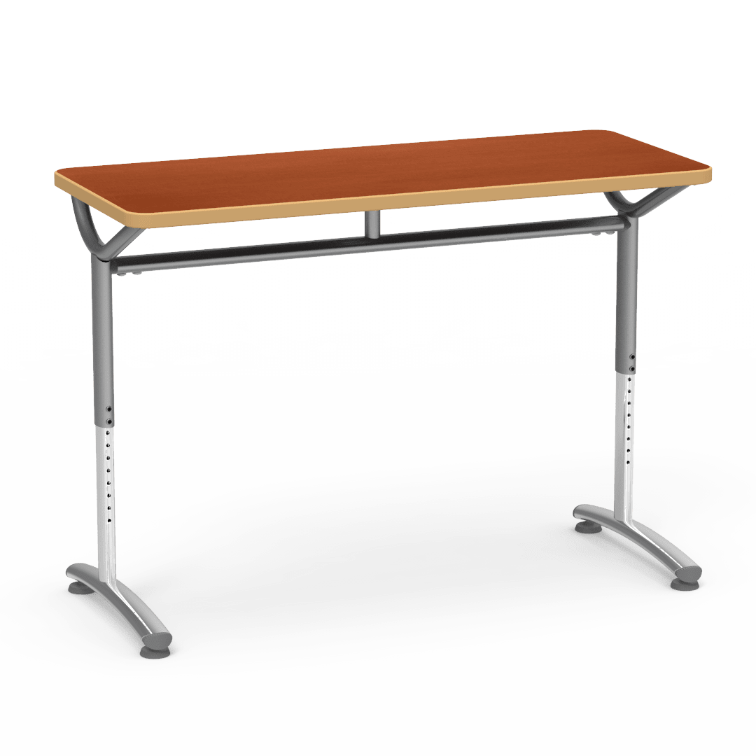 Virco TEXT Series Training Study Computer Desk Table 48"W x 20"D x 26"-34"H (TABLE-TE20488YADJ) - SchoolOutlet
