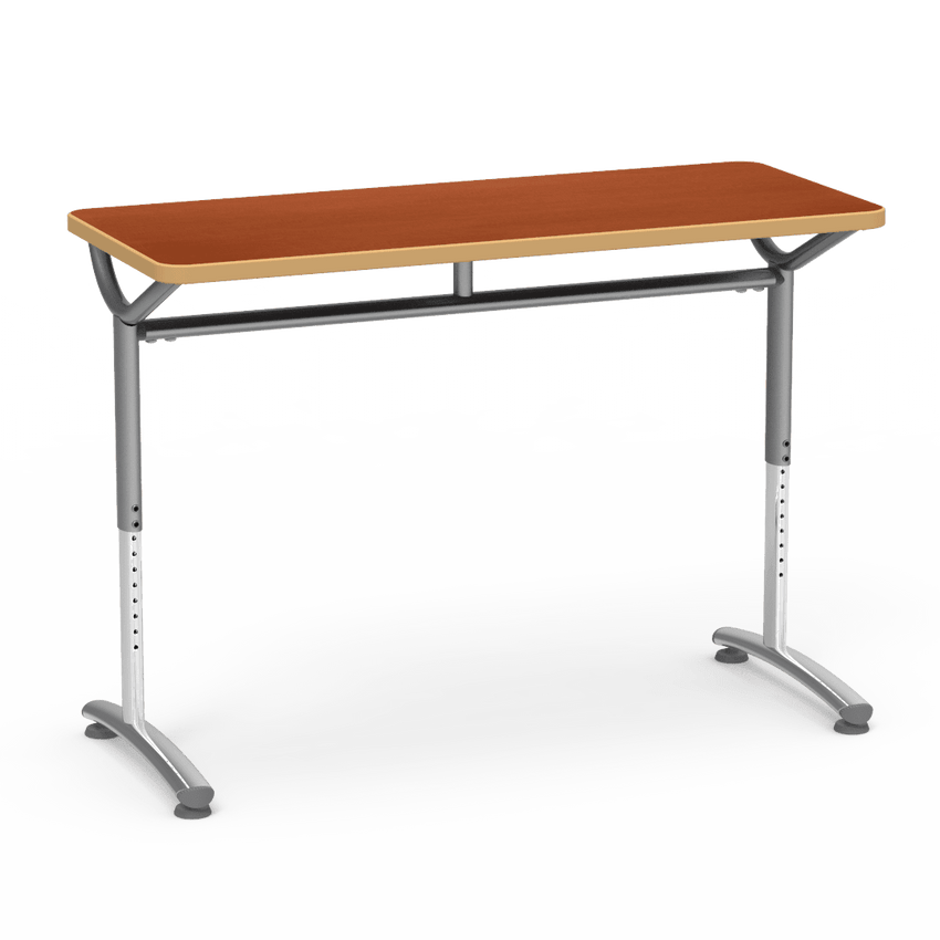 Virco TEXT Series Training Study Computer Desk Table 48"W x 20"D x 26"-34"H (TABLE-TE20488YADJ) - SchoolOutlet