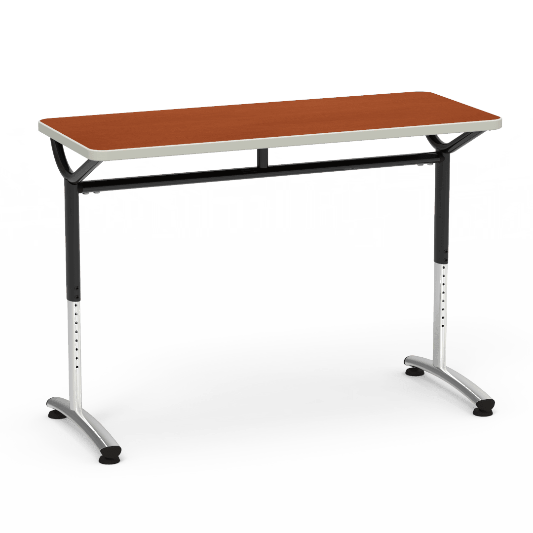 Virco TEXT Series Training Study Computer Desk Table 48"W x 20"D x 26"-34"H (TABLE-TE20488YADJ) - SchoolOutlet