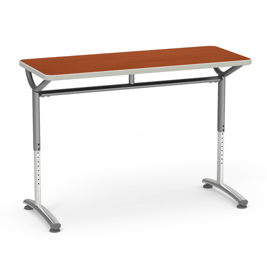 Virco TEXT Series Training Study Computer Desk Table 48"W x 20"D x 26"-34"H (TABLE-TE20488YADJ) - SchoolOutlet