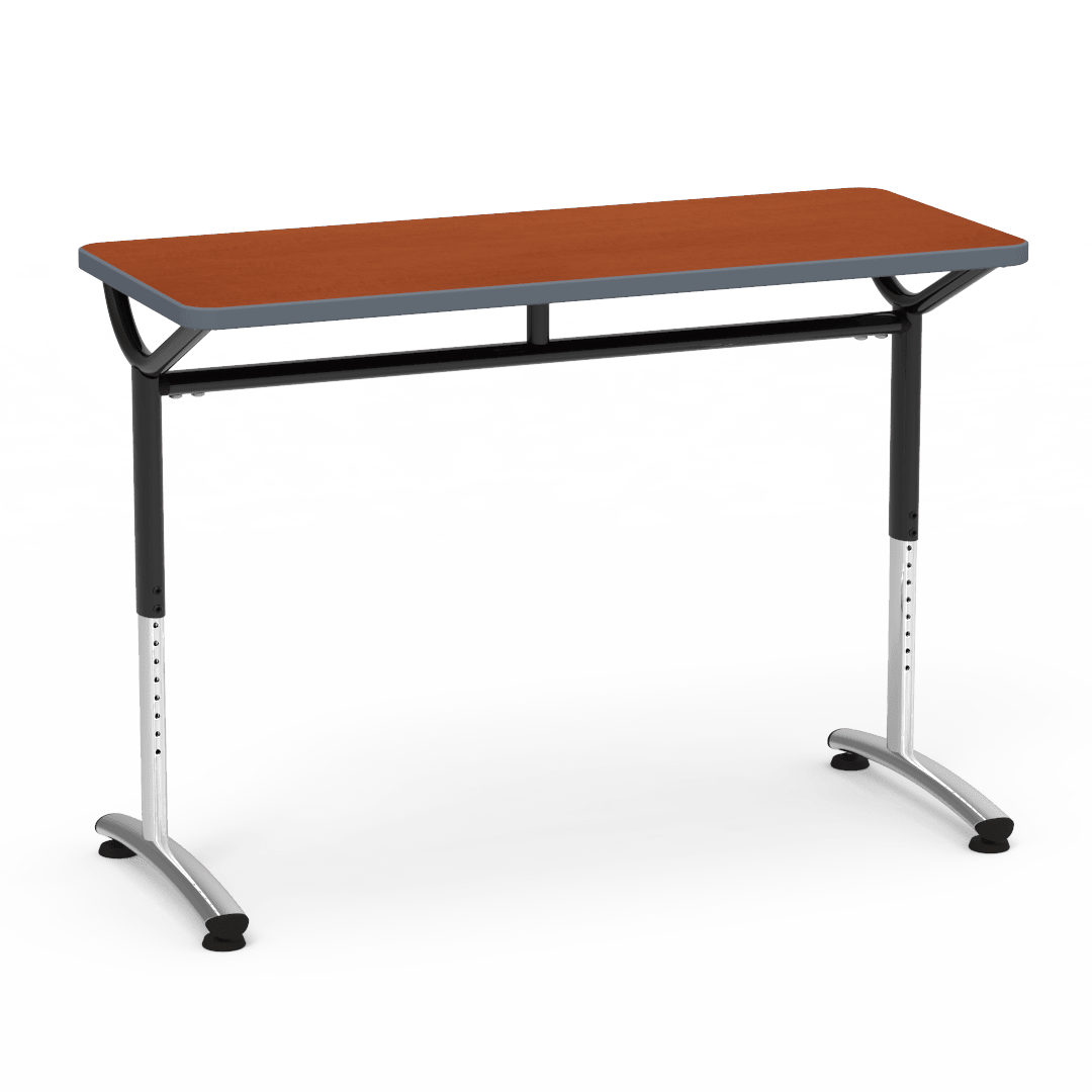 Virco TEXT Series Training Study Computer Desk Table 48"W x 20"D x 26"-34"H (TABLE-TE20488YADJ) - SchoolOutlet