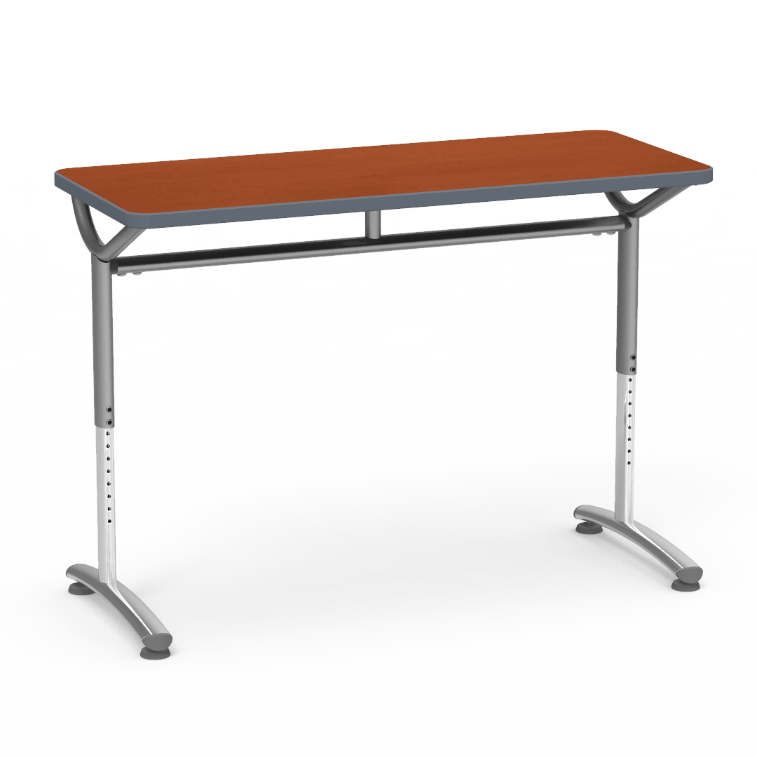 Virco TEXT Series Training Study Computer Desk Table 48"W x 20"D x 26"-34"H (TABLE-TE20488YADJ) - SchoolOutlet