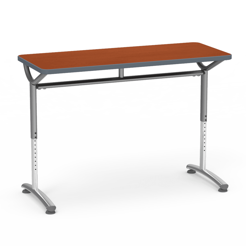 Virco TEXT Series Training Study Computer Desk Table 48"W x 20"D x 26"-34"H (TABLE-TE20488YADJ) - SchoolOutlet