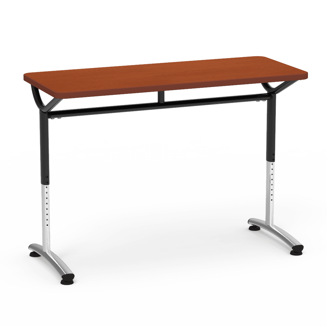 Virco TEXT Series Training Study Computer Desk Table 48"W x 20"D x 26"-34"H (TABLE-TE20488YADJ) - SchoolOutlet