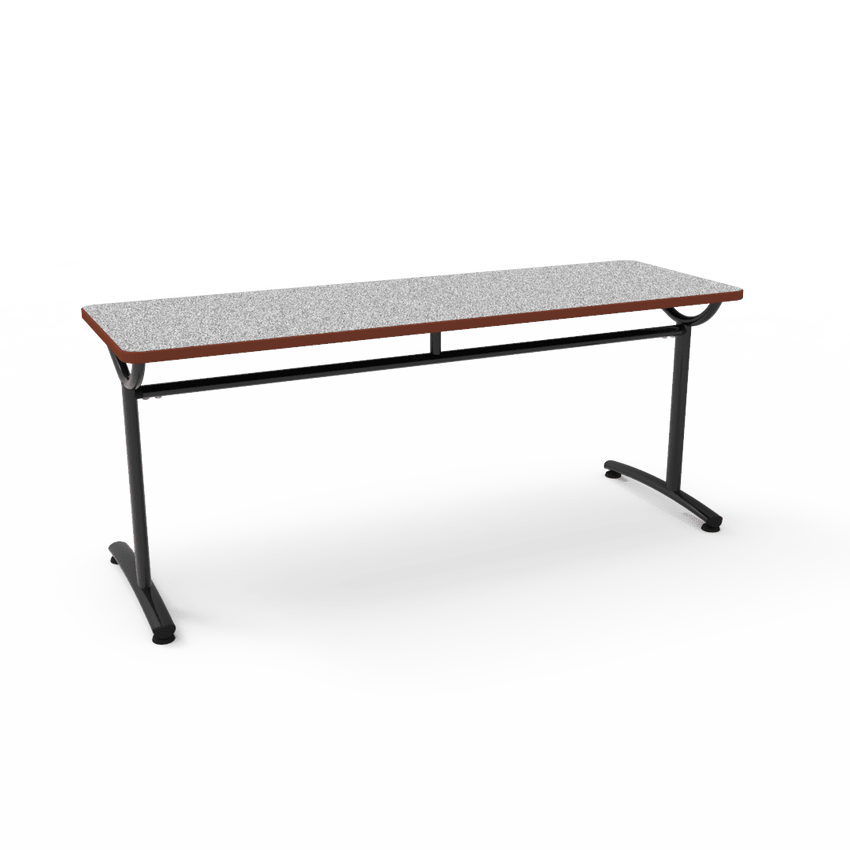 Virco TEXT Series Multi - Purpose Training Table featuring a High - Performance Laminate Top and Industrial T - Leg Base with Precision Leveling Glides 72"W x 24"D x 30"H (TABLE - TE24728Y30) - SchoolOutlet