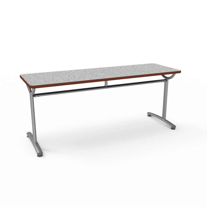 Virco TEXT Series Multi - Purpose Training Table featuring a High - Performance Laminate Top and Industrial T - Leg Base with Precision Leveling Glides 72"W x 24"D x 30"H (TABLE - TE24728Y30) - SchoolOutlet