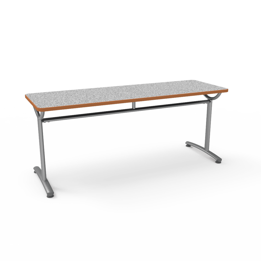 Virco TEXT Series Multi - Purpose Training Table featuring a High - Performance Laminate Top and Industrial T - Leg Base with Precision Leveling Glides 72"W x 24"D x 30"H (TABLE - TE24728Y30) - SchoolOutlet