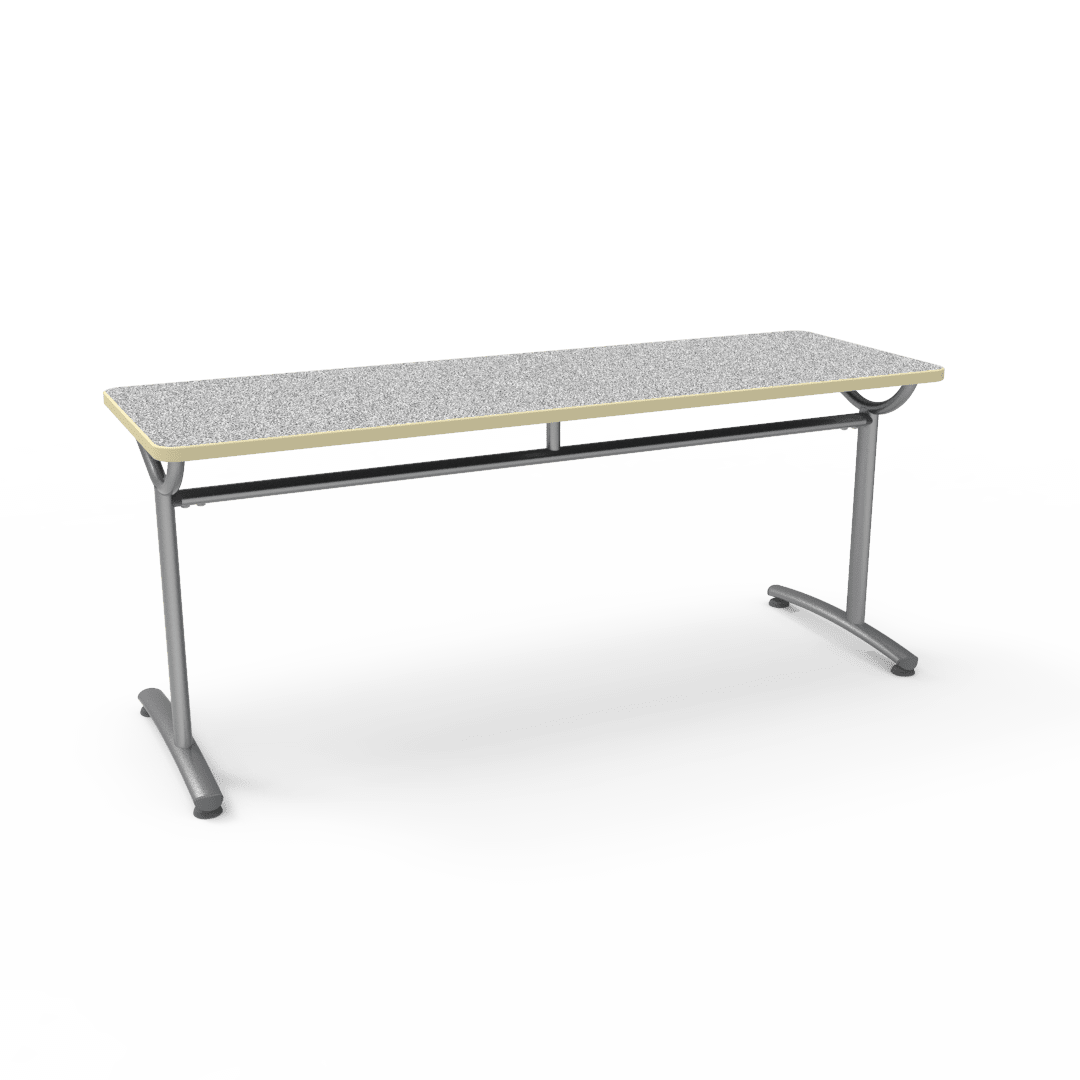 Virco TEXT Series Multi - Purpose Training Table featuring a High - Performance Laminate Top and Industrial T - Leg Base with Precision Leveling Glides 72"W x 24"D x 30"H (TABLE - TE24728Y30) - SchoolOutlet
