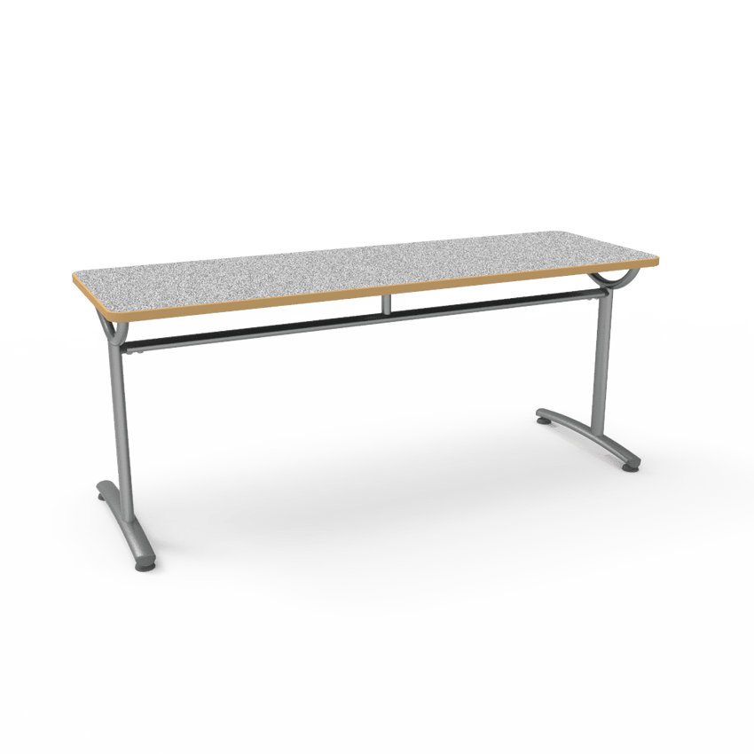 Virco TEXT Series Multi - Purpose Training Table featuring a High - Performance Laminate Top and Industrial T - Leg Base with Precision Leveling Glides 72"W x 24"D x 30"H (TABLE - TE24728Y30) - SchoolOutlet