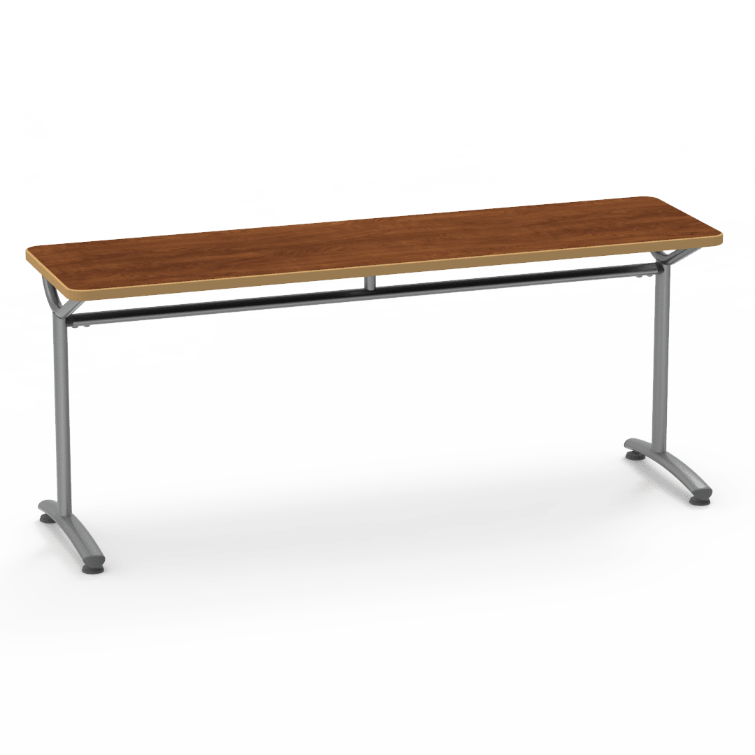 Virco TEXT Series Multi - Purpose Training Table featuring a High - Performance Laminate Top and Industrial T - Leg Base with Precision Leveling Glides 72"W x 24"D x 30"H (TABLE - TE24728Y30) - SchoolOutlet