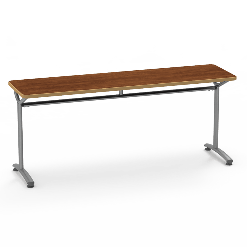 Virco TEXT Series Multi - Purpose Training Table featuring a High - Performance Laminate Top and Industrial T - Leg Base with Precision Leveling Glides 72"W x 24"D x 30"H (TABLE - TE24728Y30) - SchoolOutlet