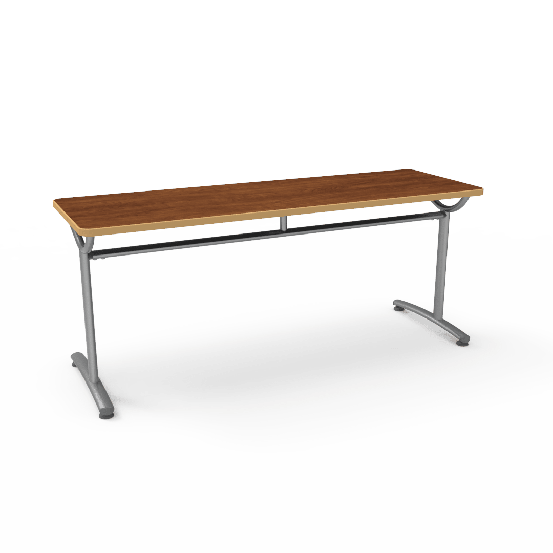 Virco TEXT Series Multi - Purpose Training Table featuring a High - Performance Laminate Top and Industrial T - Leg Base with Precision Leveling Glides 72"W x 24"D x 30"H (TABLE - TE24728Y30) - SchoolOutlet