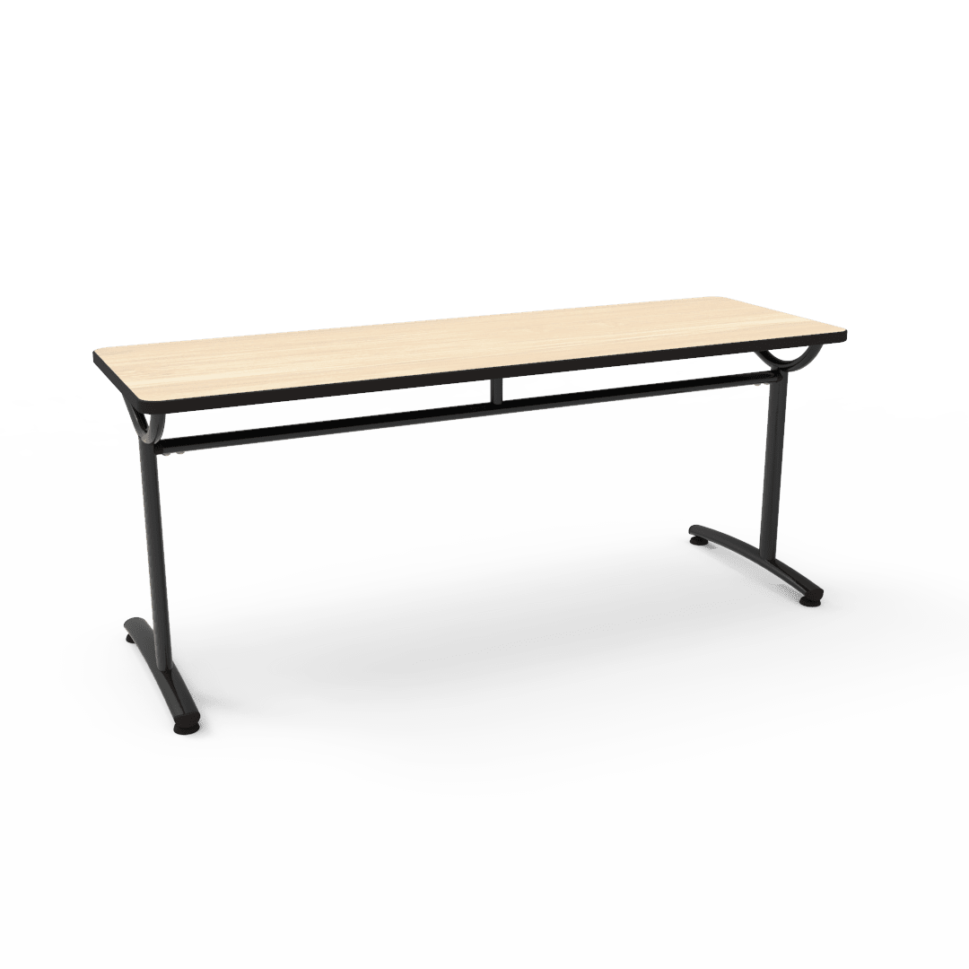 Virco TEXT Series Multi - Purpose Training Table featuring a High - Performance Laminate Top and Industrial T - Leg Base with Precision Leveling Glides 72"W x 24"D x 30"H (TABLE - TE24728Y30) - SchoolOutlet