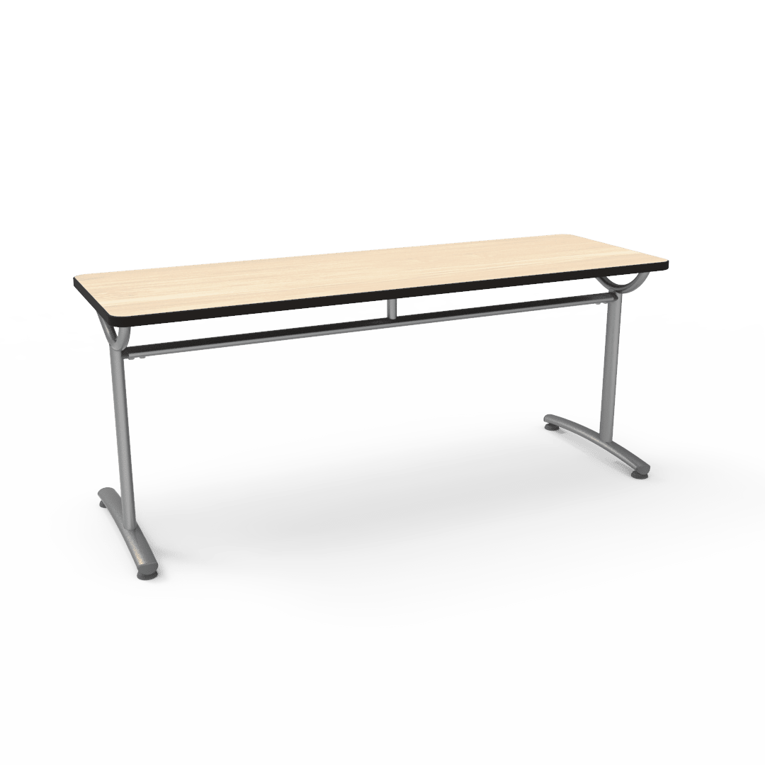 Virco TEXT Series Multi - Purpose Training Table featuring a High - Performance Laminate Top and Industrial T - Leg Base with Precision Leveling Glides 72"W x 24"D x 30"H (TABLE - TE24728Y30) - SchoolOutlet
