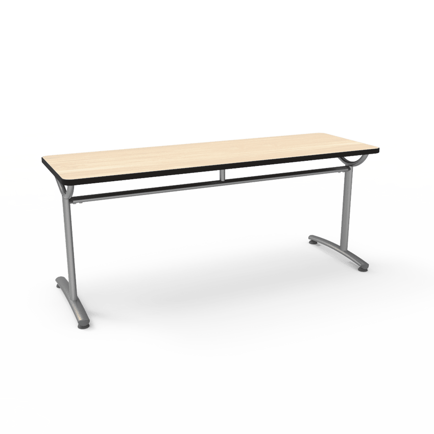 Virco TEXT Series Multi - Purpose Training Table featuring a High - Performance Laminate Top and Industrial T - Leg Base with Precision Leveling Glides 72"W x 24"D x 30"H (TABLE - TE24728Y30) - SchoolOutlet