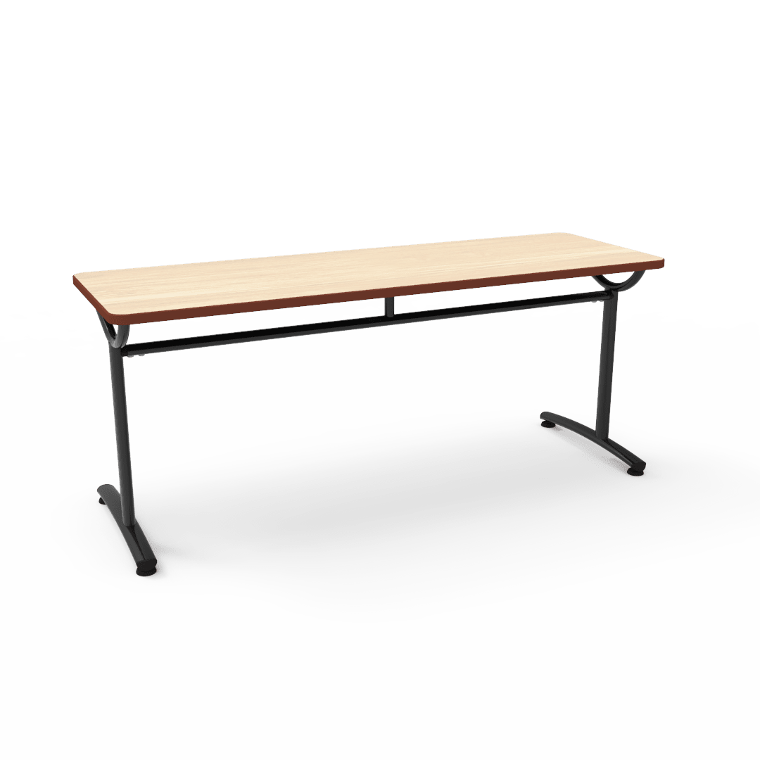 Virco TEXT Series Multi - Purpose Training Table featuring a High - Performance Laminate Top and Industrial T - Leg Base with Precision Leveling Glides 72"W x 24"D x 30"H (TABLE - TE24728Y30) - SchoolOutlet