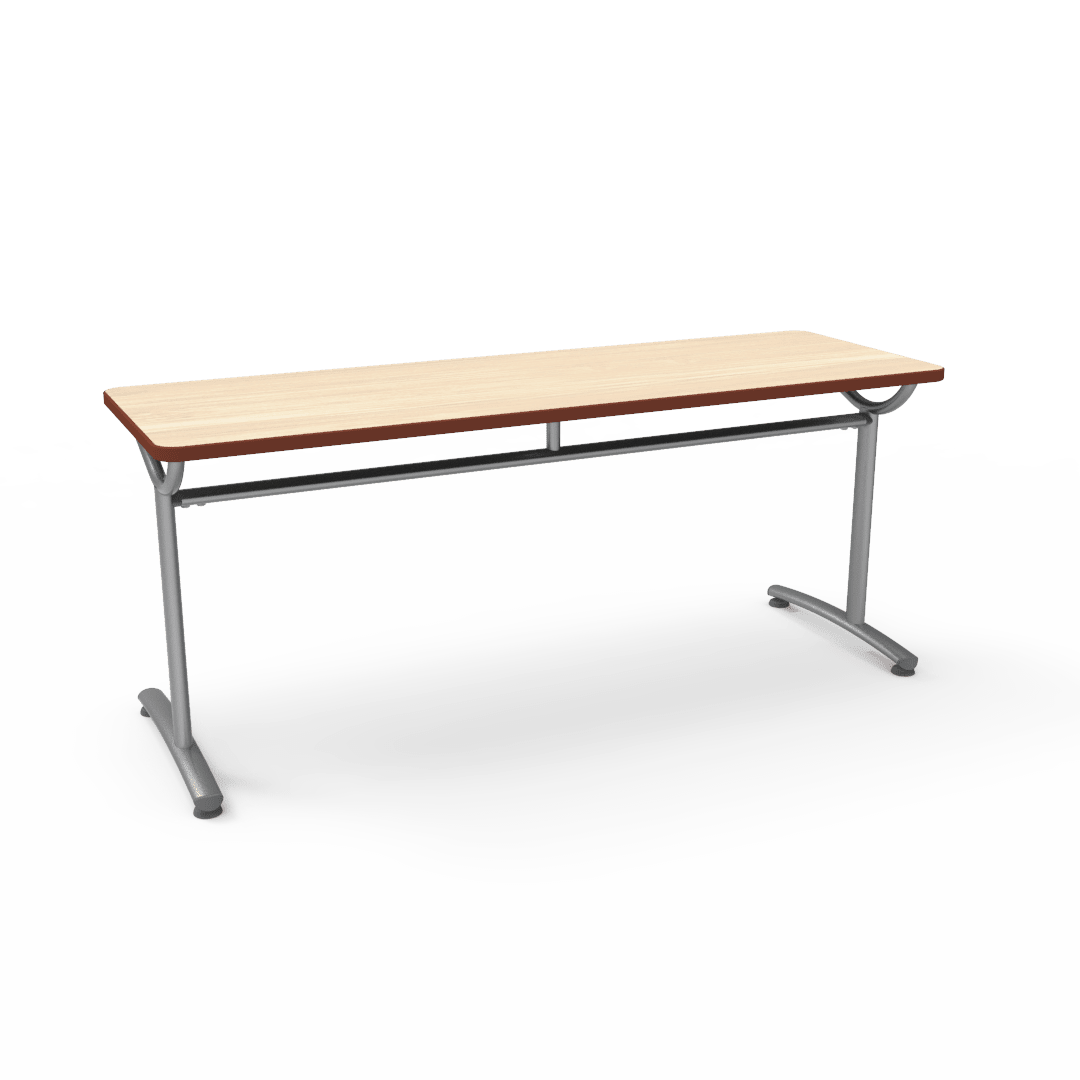 Virco TEXT Series Multi - Purpose Training Table featuring a High - Performance Laminate Top and Industrial T - Leg Base with Precision Leveling Glides 72"W x 24"D x 30"H (TABLE - TE24728Y30) - SchoolOutlet