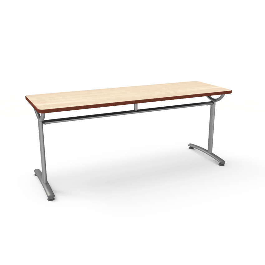 Virco TEXT Series Multi - Purpose Training Table featuring a High - Performance Laminate Top and Industrial T - Leg Base with Precision Leveling Glides 72"W x 24"D x 30"H (TABLE - TE24728Y30) - SchoolOutlet