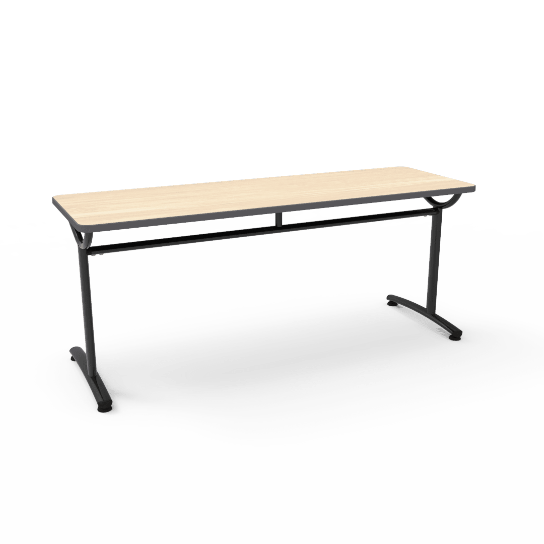 Virco TEXT Series Multi - Purpose Training Table featuring a High - Performance Laminate Top and Industrial T - Leg Base with Precision Leveling Glides 72"W x 24"D x 30"H (TABLE - TE24728Y30) - SchoolOutlet