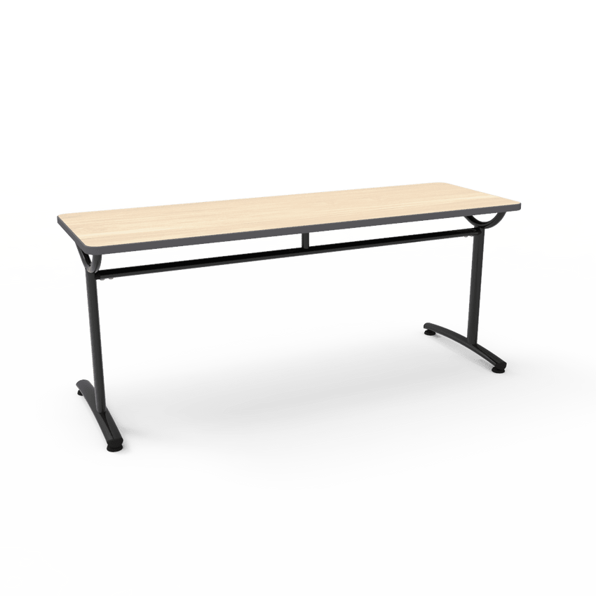 Virco TEXT Series Multi - Purpose Training Table featuring a High - Performance Laminate Top and Industrial T - Leg Base with Precision Leveling Glides 72"W x 24"D x 30"H (TABLE - TE24728Y30) - SchoolOutlet
