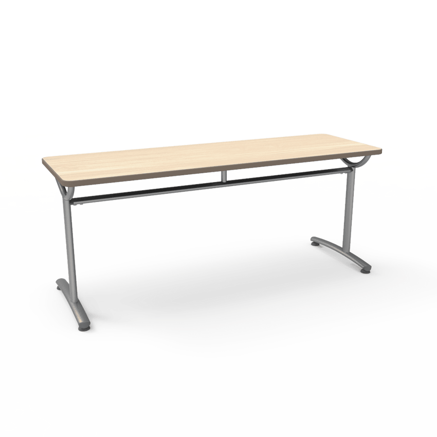 Virco TEXT Series Multi - Purpose Training Table featuring a High - Performance Laminate Top and Industrial T - Leg Base with Precision Leveling Glides 72"W x 24"D x 30"H (TABLE - TE24728Y30) - SchoolOutlet