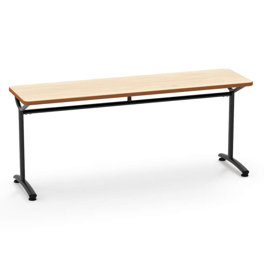 Virco TEXT Series Multi - Purpose Training Table featuring a High - Performance Laminate Top and Industrial T - Leg Base with Precision Leveling Glides 72"W x 24"D x 30"H (TABLE - TE24728Y30) - SchoolOutlet