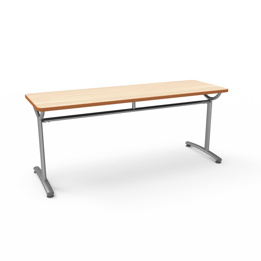 Virco TEXT Series Multi - Purpose Training Table featuring a High - Performance Laminate Top and Industrial T - Leg Base with Precision Leveling Glides 72"W x 24"D x 30"H (TABLE - TE24728Y30) - SchoolOutlet