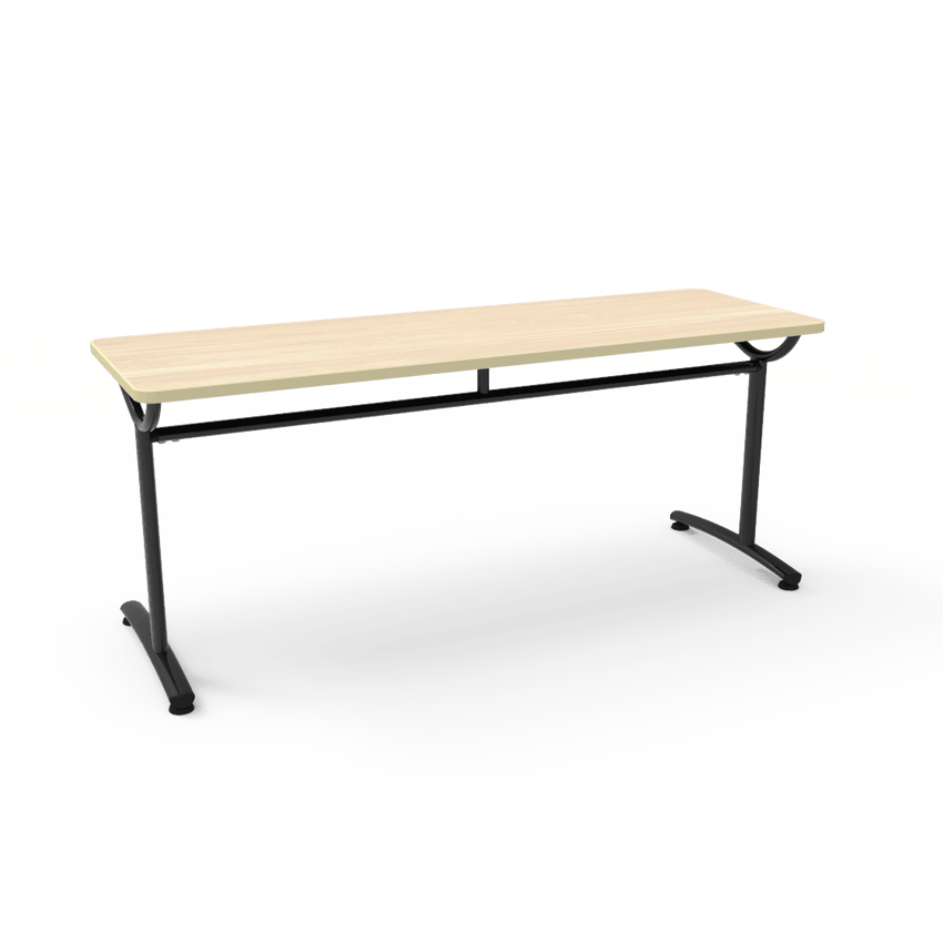 Virco TEXT Series Multi - Purpose Training Table featuring a High - Performance Laminate Top and Industrial T - Leg Base with Precision Leveling Glides 72"W x 24"D x 30"H (TABLE - TE24728Y30) - SchoolOutlet