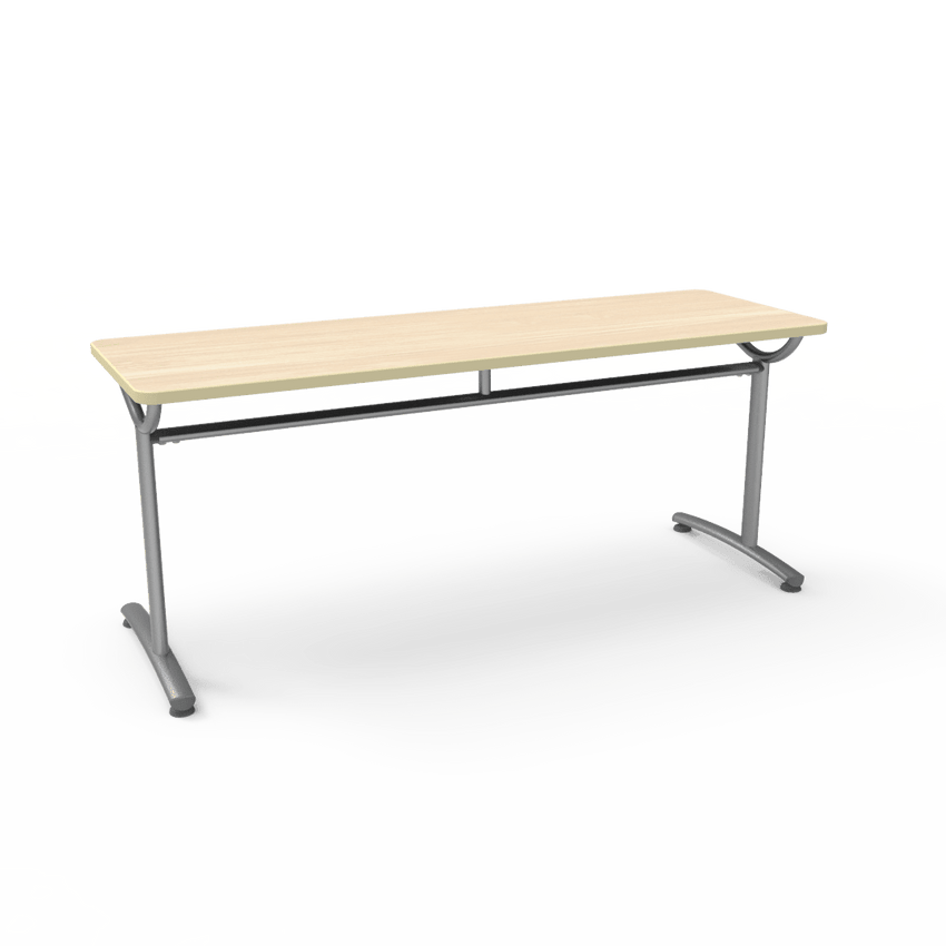 Virco TEXT Series Multi - Purpose Training Table featuring a High - Performance Laminate Top and Industrial T - Leg Base with Precision Leveling Glides 72"W x 24"D x 30"H (TABLE - TE24728Y30) - SchoolOutlet