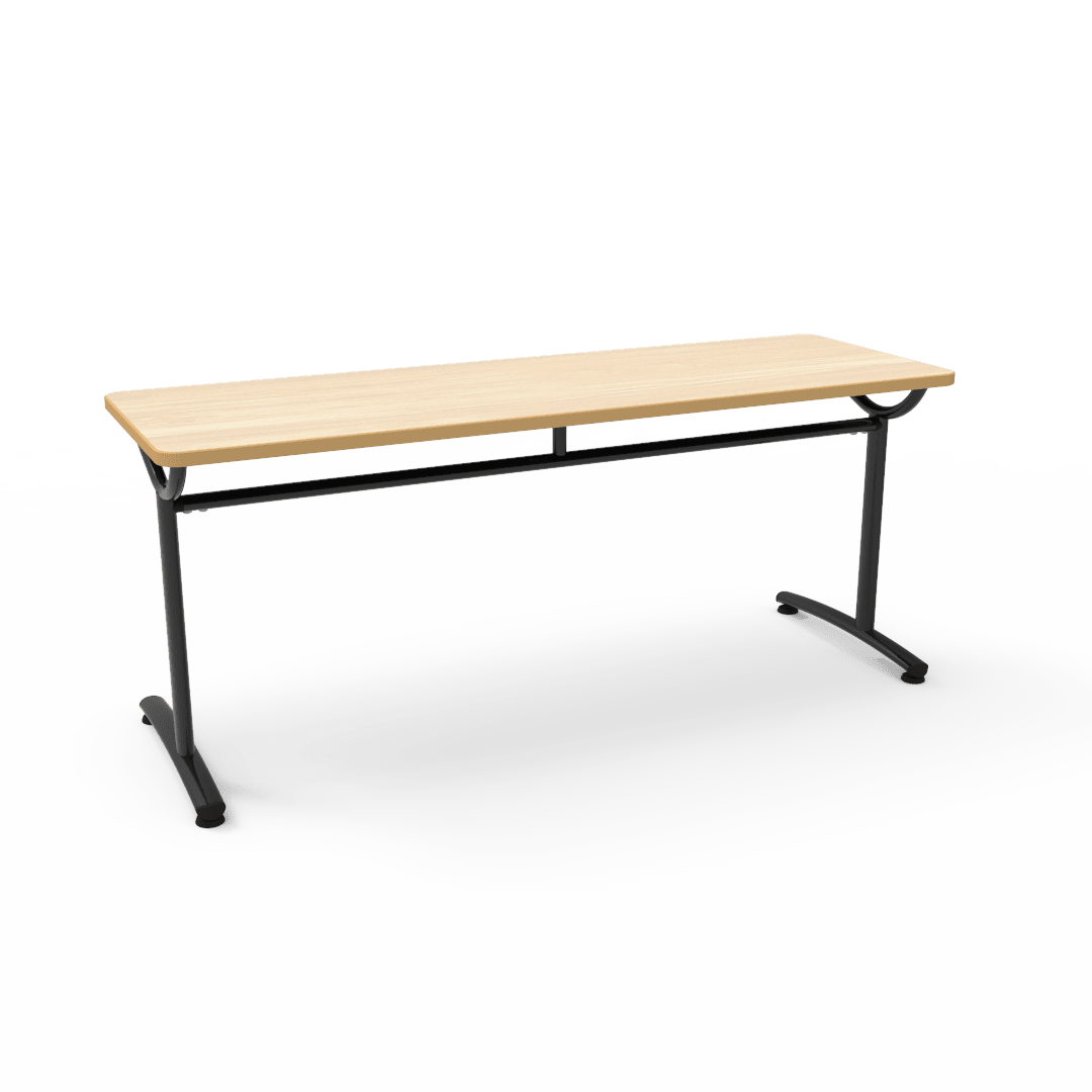 Virco TEXT Series Multi - Purpose Training Table featuring a High - Performance Laminate Top and Industrial T - Leg Base with Precision Leveling Glides 72"W x 24"D x 30"H (TABLE - TE24728Y30) - SchoolOutlet