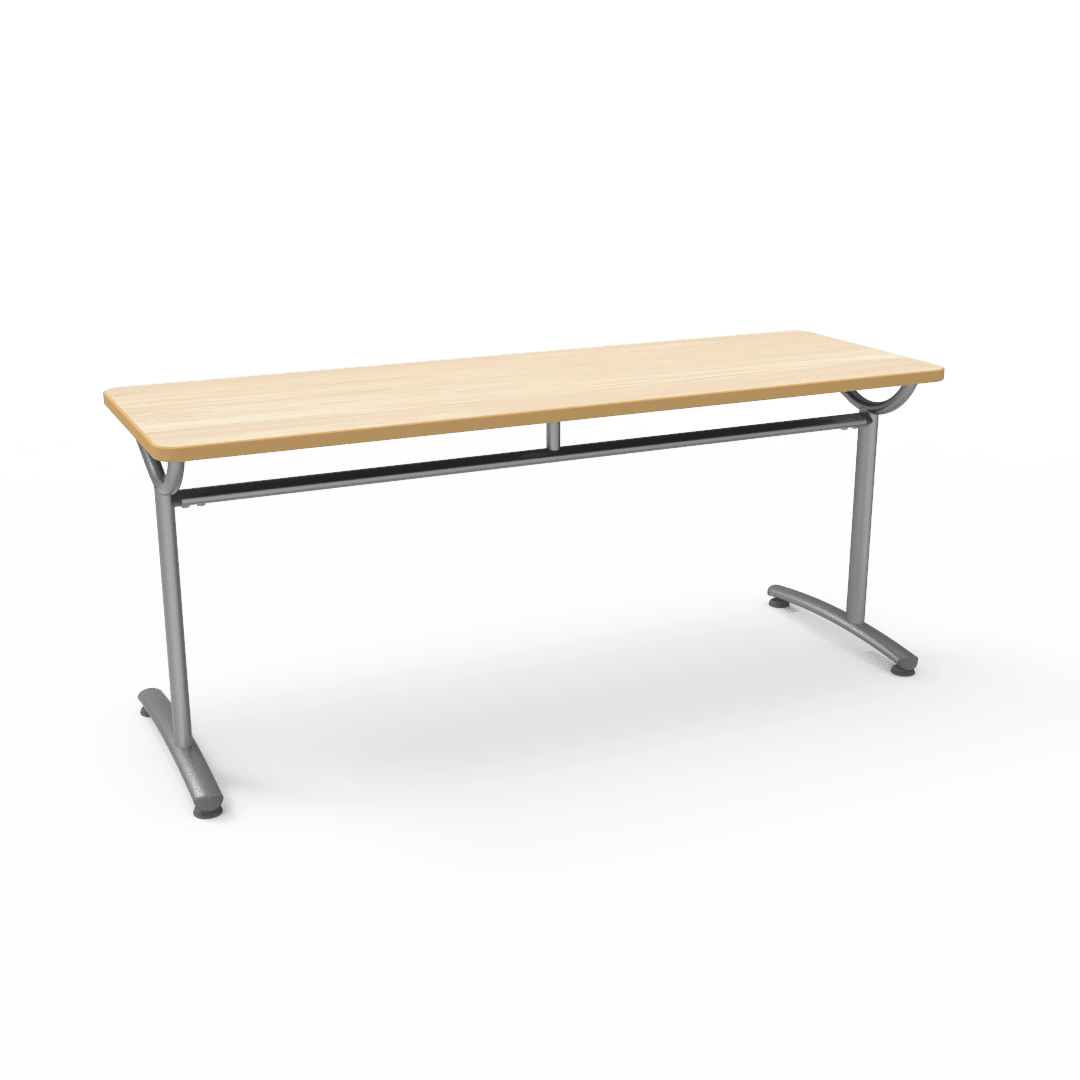 Virco TEXT Series Multi - Purpose Training Table featuring a High - Performance Laminate Top and Industrial T - Leg Base with Precision Leveling Glides 72"W x 24"D x 30"H (TABLE - TE24728Y30) - SchoolOutlet