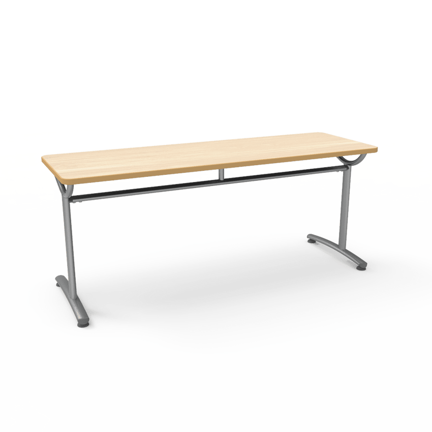 Virco TEXT Series Multi - Purpose Training Table featuring a High - Performance Laminate Top and Industrial T - Leg Base with Precision Leveling Glides 72"W x 24"D x 30"H (TABLE - TE24728Y30) - SchoolOutlet