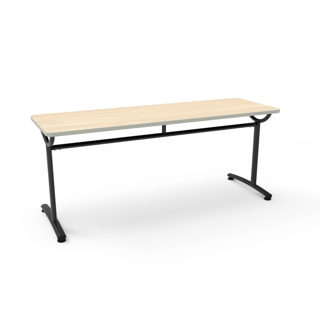 Virco TEXT Series Multi - Purpose Training Table featuring a High - Performance Laminate Top and Industrial T - Leg Base with Precision Leveling Glides 72"W x 24"D x 30"H (TABLE - TE24728Y30) - SchoolOutlet
