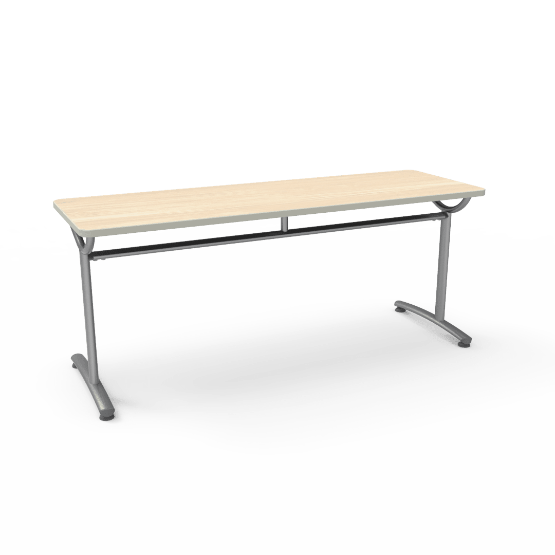 Virco TEXT Series Multi - Purpose Training Table featuring a High - Performance Laminate Top and Industrial T - Leg Base with Precision Leveling Glides 72"W x 24"D x 30"H (TABLE - TE24728Y30) - SchoolOutlet